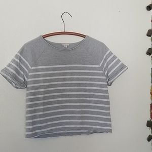 Gap Athletic Medium Striped Crop Top Shirt Women's
